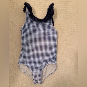 Minnow Blue Gingham Ruffle Swimsuit